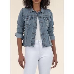 NWT Stitch Fix Kut From The Kloth Kara Fray Hem Denim Jacket In Standard